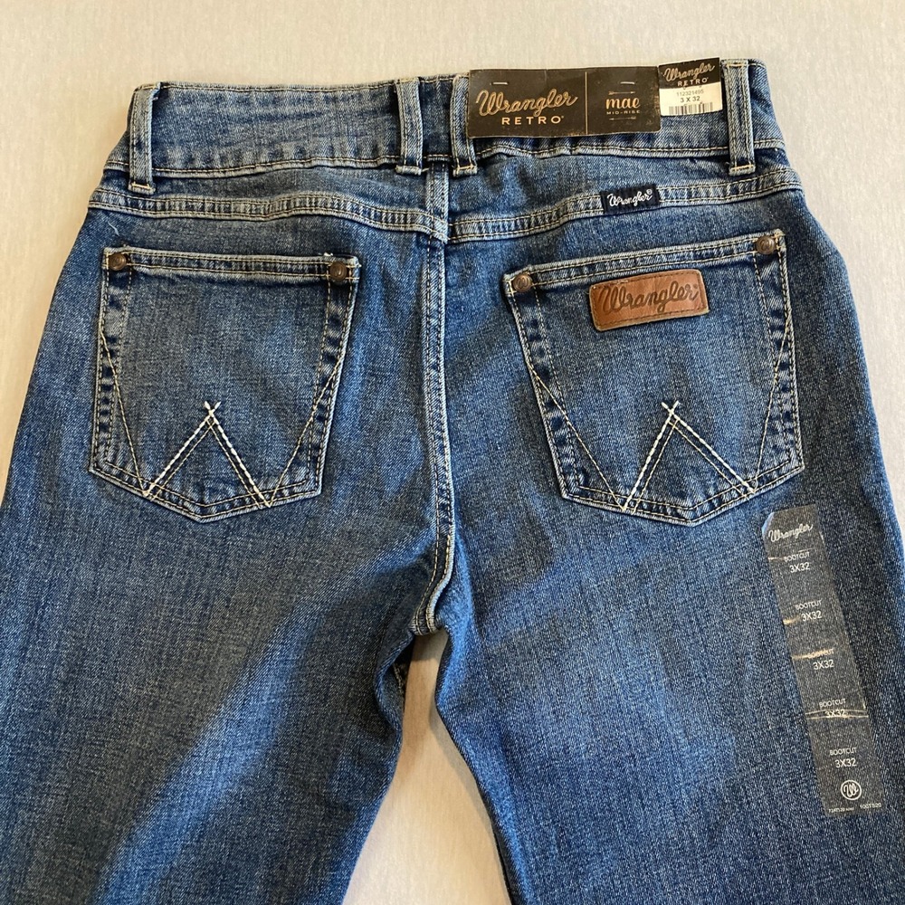 NEW Wrangler Retro Jeans Women 3x32 (Fit 29x31) Mae Mid Rise Boot Cut Denim NWT - Picture 11 of 16